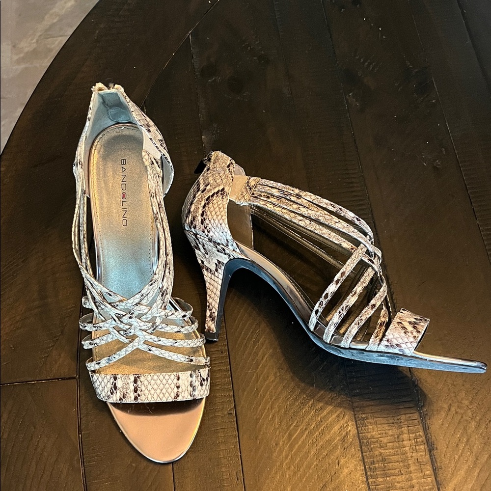 Snakeskin Strappy Heels